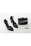 Women's Stoned 7 cm Black Evening Dress Shoes and Bag Combination 354Ç (Choose Your Own Size) - 2