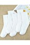 Unisex 3 Pairs Plain White College Sports Socks