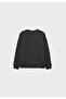 Unisex Oversize Sweatshirt Manhattan 1984 Printed Black – Crew Neck, 3 Thread Rastering - 7