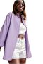 Women's Lilac Oversize Long Sleeve Basic Shirt - 2