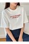 Women's White Zero In Your Target Printed Oversize T-Shirt - 7