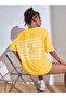 Women's Yellow Wish Happy Everyday Printed Oversize T-shirt - 3