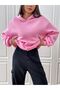 Women's 3 Thread Pink Urban Lifestyle Printed Oversize Hooded Sweatshirt - 3