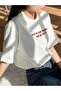Women's White Zero In Your Target Printed Oversize T-Shirt - 6