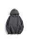 Women's 3 Thread Smoked Plain Oversize Hooded Sweatshirt Hodie