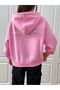 Women's 3 Thread Pink Urban Lifestyle Printed Oversize Hooded Sweatshirt - 5