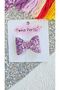 Purple Glittery Mini Bow Hairless Baby Buckle 5cm