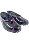 Women's Black Purple Floral Rubber Shoes