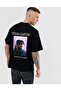 Men's Black Oversize T-Shirt Tupac Back Printed T-shirt