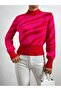 Pink Turtleneck Graphic Patterned Knit Sweater - 6