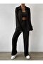 Black Crinkle Shirt, Trousers and Bustier - 3 Piece Set - 5