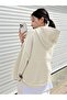 Women's 3 Thread Beige Confidence Printed Hooded Sweatshirt - 4