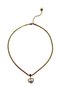 Heart-Shaped Steel Necklace, Gold with Mother-Of-Pearl Stone, Heart-Shaped Steel Necklace. - 4