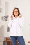 White Trench Coat with Waist Tie Detail and Elastic Sleeves, Large Size1 - 4