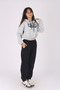 California Printed Hooded Crop-Elastic Bottom Girl's Tracksuit Set - 2