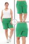 Plus Size New Season Elastic Waist Comfort Model Two Thread Combed Cotton Fabric Pocket Sports and Casual Shorts - 2