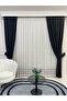 1/3 Sik Pleat with Modern Slub Tape - Ecru/Gray Tulle Curtain - 7