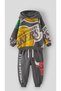 Cicis of My Mini Boys Black Basketball Hooded Sweatshirt Tracksuit - Smoked