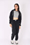 3-Piece Hooded Crop Jacket&Crop T-Shirt&Sweatpants for Girls - 2