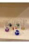 6 Pieces Coffee Side Glasses Colorful Crystal - 4