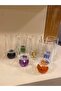 6 Pieces Coffee Side Glasses Colorful Crystal - 3