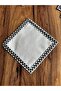 2 Pieces Mackenzie Patterned Silver Embroidered Cocktail Serving Napkin - 3