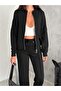 Hakim Yaka Modal Eşofman Takimi Fermuarli Takim /Women's Textured Fabric Tracksuit Set with Zipper