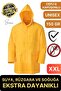 Premium Yellow XXL 150 Gr Raincoat with Hood Pocket Water Wind Cold Proof Unisex Snap Top Coat