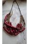 Claret Red Wooden Short Multiple Women's Necklace - Handmade - 2