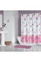 Pink Gift 6020 Model Bathroom Curtain - 1X180X200, Corner Pipe Hanger - 2
