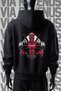 Gym Front and Back Printed 3 Thread Wide Fit Black Hooded Sweatshirt