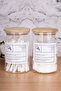 2-Pack Cotton Swabs - Makeup Cotton Swabs Vacuum Bathroom Organizer Jar with Glass Bamboo Lid - 3