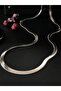 Silver Italian Flat Steel Necklace