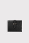 Helsinki Shiny Black Women's Card Holder Wallet with External Belt Closure and Coin Compartment - 2