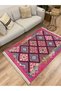 Cotton Rug 61 Fuchsia Traditional Motifs Modern Decorative Fringed Washable Woven Rug - 5