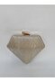 Women's Laser Gold Gold Evening Dress Clutch Portfolio Evening Bag - 5