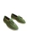 Genuine Leather Light Green Suede Women's Loafer Shoes – Comfortable Casual Moccasin Flats with Bow - 5