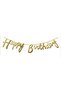 Gold Happy Birthday Text Calligraphy Banner