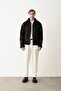 Men's Regular Patterned Suede Coat - 3