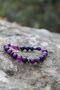 Agate Natural Stone Lilac Evil Eye Bracelet - 2