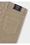 Boy's Velvet Slim Fit Trousers - Cream - 3
