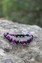 Agate Natural Stone Lilac Evil Eye Bracelet - 3