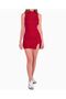 Crew Neck Zero Sleeve Slit Detailed Mini Knitwear Dress - 3