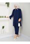 Large Size Double Hijab Set with Pearl Beaded Collar and Cuffs - 4