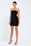 Women's Black Mini Strapless Dress - 4