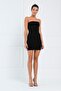 Women's Black Mini Strapless Dress - 6