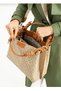 Women's Sand Tan Braided 5-Compartment Shoulder Bag and Wallet Combination - 3
