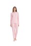 U.S. Polo Assn. 17099 Women's Long Sleeve Lapel Button Sleepwear Set-Pink