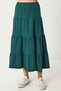 Women's Emerald Green Oversize T-Shirt Flounced Knitted Skirt Set Ub00291 - 3