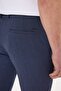 Navy Blue Slim Fit Flexible Trousers - Side Pocket and Elastic Waist - 4